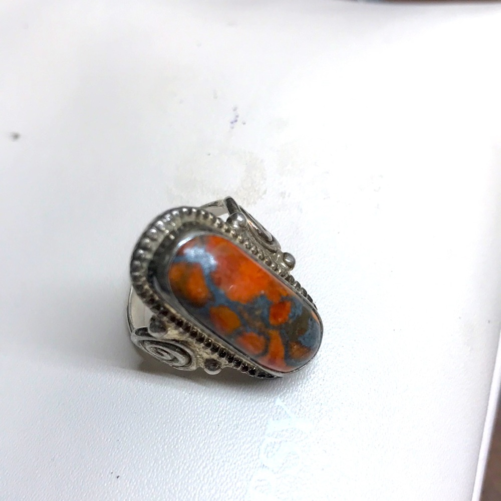 Orange copper turquoise ring🙌